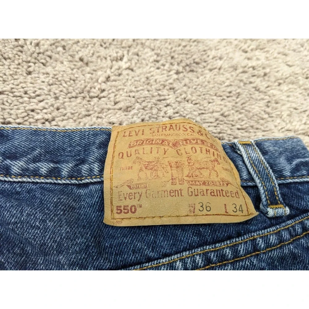 Vintage Levis 550 Mens 36x34‎ Relaxed Fit Made In Mexico Blue Y2K